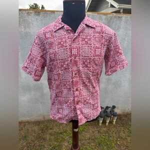 PreOwned Reyn Spooner X Uniqlo Hawaiian Print Red Full Button Men's XS